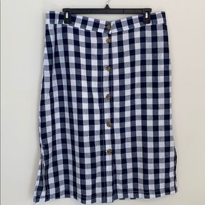 Telluride Blue White Check pattern Skirt